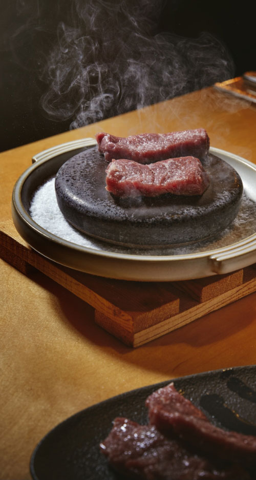 Beef Ishyaki, presented on hot stones